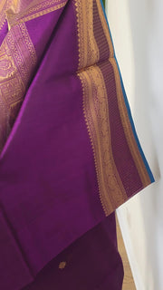 Purple Pure Handloom Silk Cotton Saree