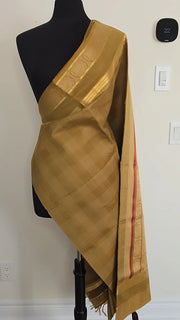 Muted Gold Pure Handloom Silk Cotton