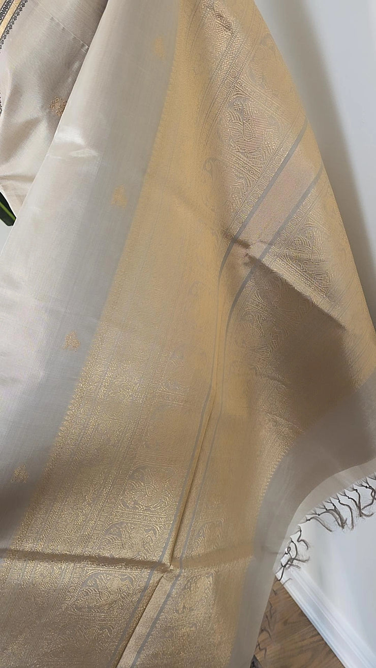 Champagne Pure Handloom Silk Cotton