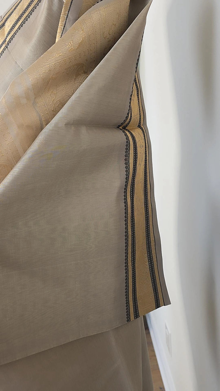 Champagne Pure Handloom Silk Cotton