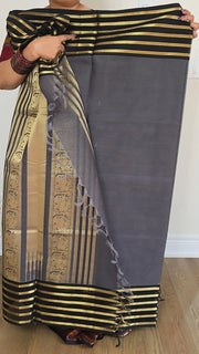 Grey Silk Cotton Salangai Border