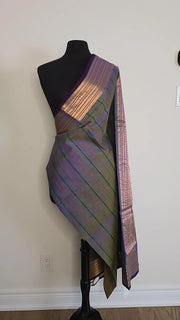 Dual Tone lavender Pure Handloom Silk Cotton