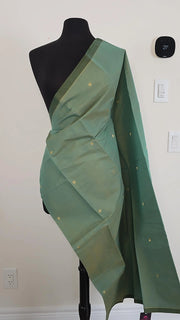 Pista Green Premium Cotton Saree
