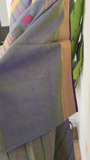 Dual Tone lavender Pure Handloom Silk Cotton