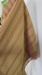 Beige /Green Premium Handloom Cotton