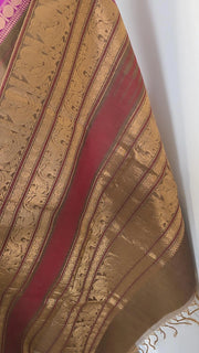 Khaki Brown Pure Handloom Silk Cotton
