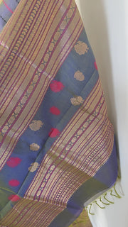Dual Tone lavender Pure Handloom Silk Cotton