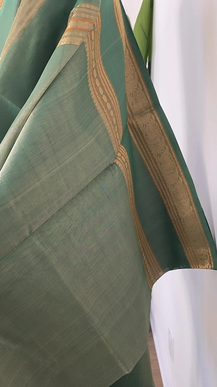 Dusty Sage Pure Handloom Silk Cotton