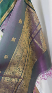Dual Tone Lavender Pure Handloom Silk Cotton