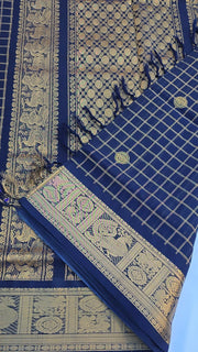 Mercerized pure silk cotton dark blue