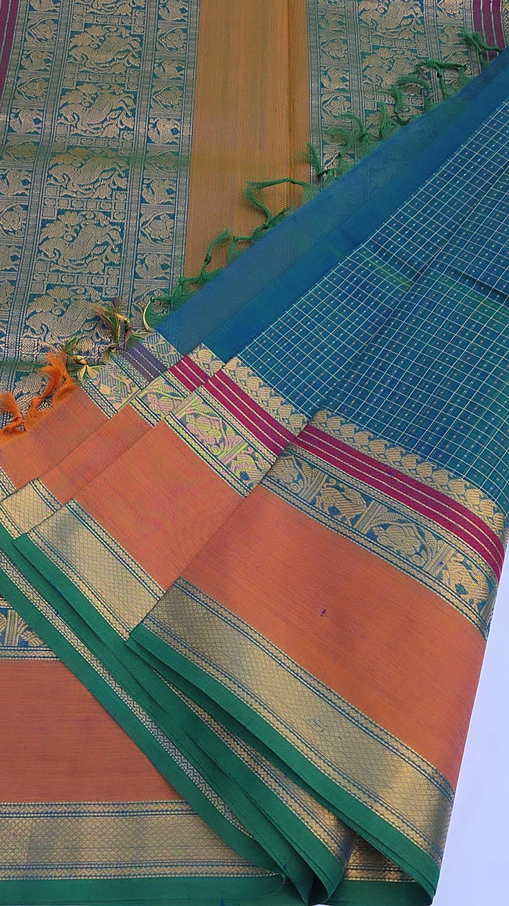 Teal latchadeepam silk cotton