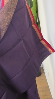 Aubergine Premium Cotton Saree