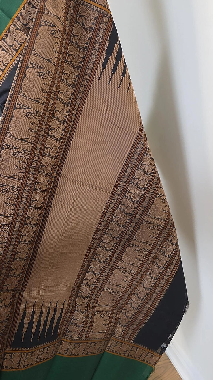 Black With Green Premium Cotton