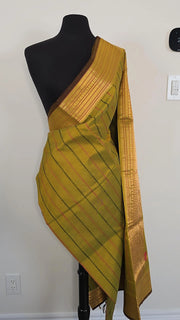 Mustard Yellow Pure Handloom Silk Cotton