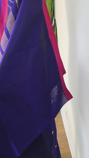 MS Blue Pure Handloom Silk Cotton Saree