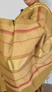 Jacquard silk cotton mustard