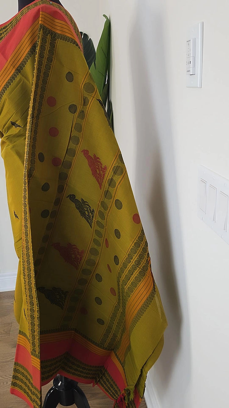 Army Green Premium Handloom Cotton