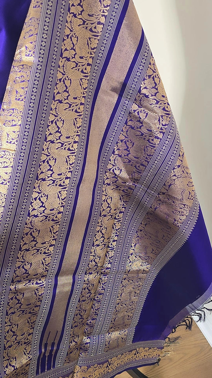 MS Blue Pure Handloom Silk Cotton