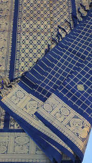 Mercerized pure silk cotton dark blue
