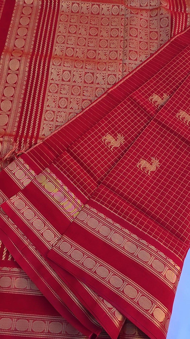Red Mercerized pure silk cotton