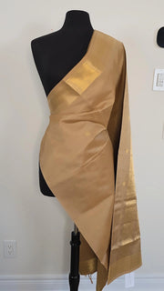 Beige Pure Handloom Silk Cotton