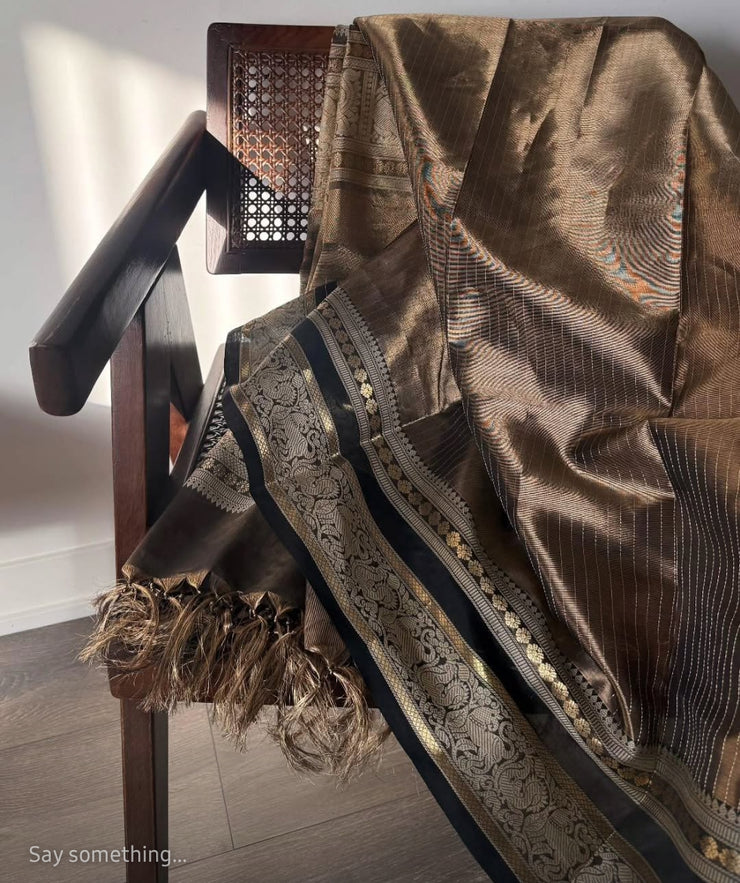 Brown /Beige Silk Cotton Tissue - Preorder