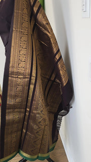 Brown With Green Premium Cotton