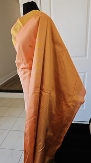 Peach Kanchipuram Saree