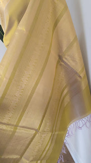 Lime Green Pure Handloom Silk Cotton