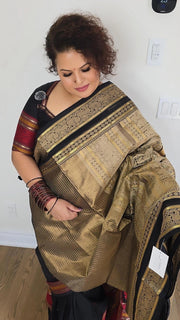 Silk tissue cotton grey/bronze