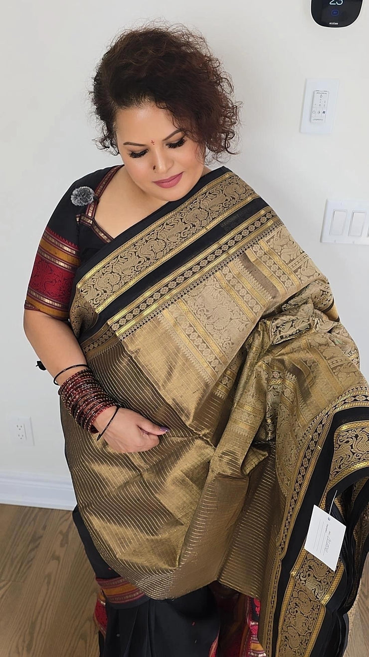 Silk tissue cotton grey/bronze