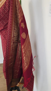 Maroon Premium Cotton Saree