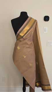 Dusty Mauve Pure Handloom Silk Cotton