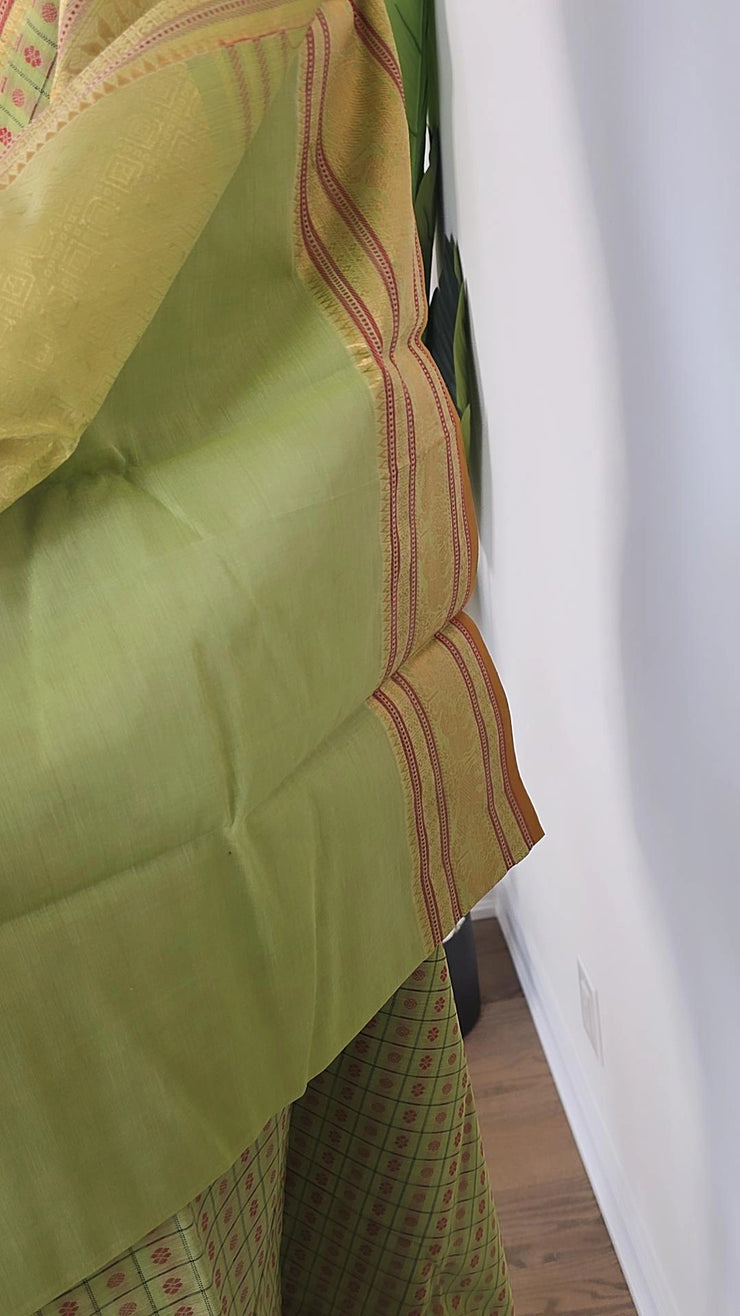 Apple Green Latchadeepam Premium Cotton Saree