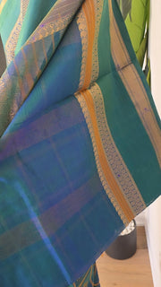 Dual Tone Light Blue Pure Handloom Silk Cotton