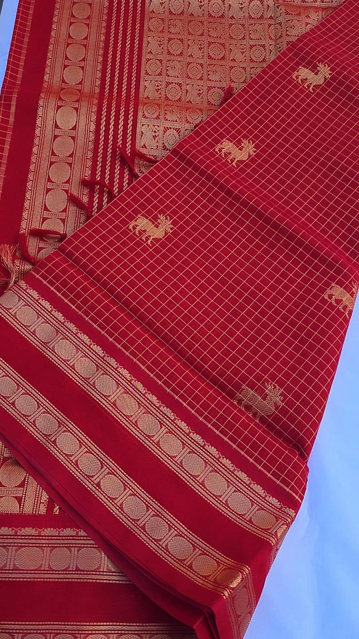Red Mercerized pure silk cotton