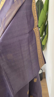 Smokey Lavender Pure Handloom Silk Cotton