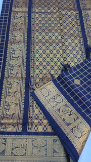 Mercerized pure silk cotton dark blue