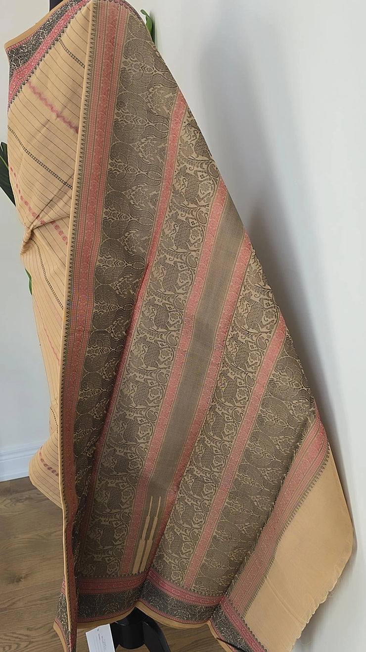 Beige Stripe Premium Cotton