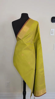 Chartreuse Pure Handloom Silk Cotton