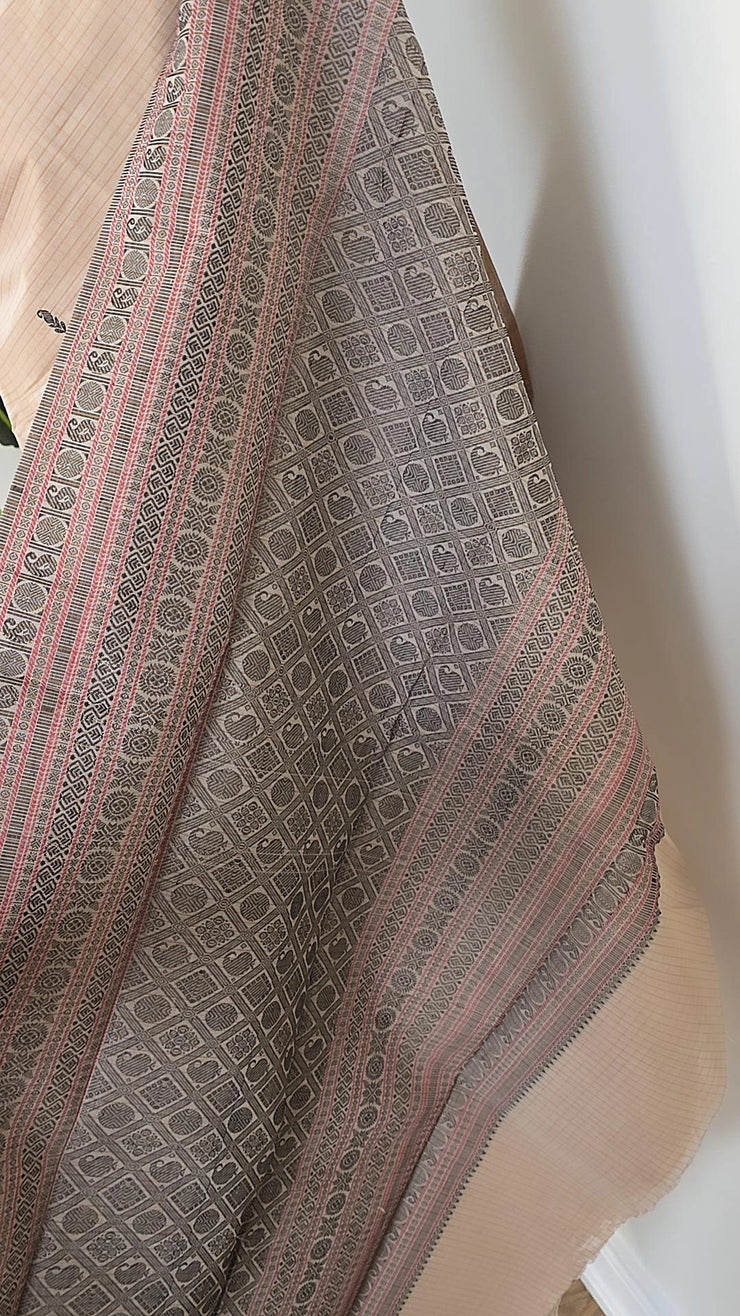 Off-white Check Premium Cotton