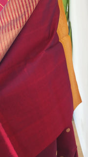 Dark Maroon Pure Handloom Silk Cotton