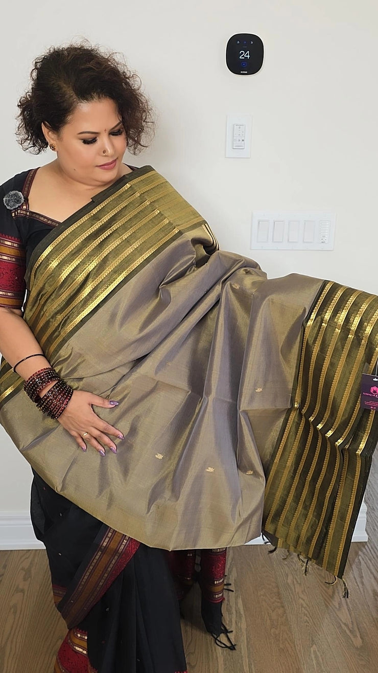 Salangai border silk cotton