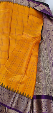 Yellow with purple kanjipuram