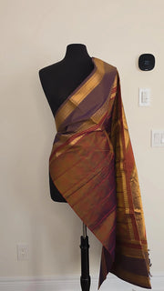 Aubergine Pure Handloom Silk Cotton