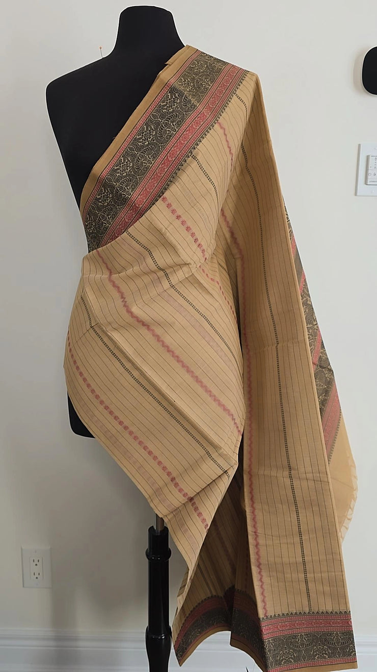 Beige Stripe Premium Cotton