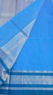 Sky blue silk cotton saree