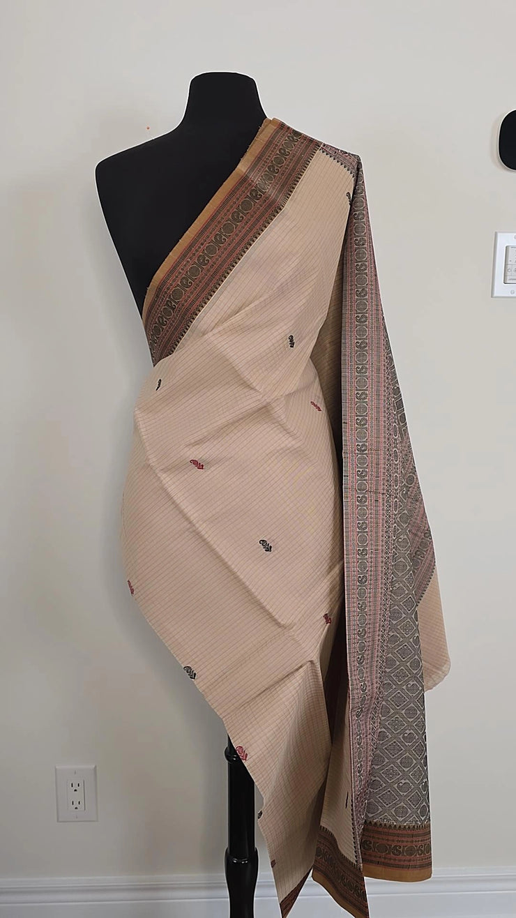 Off-white Check Premium Cotton