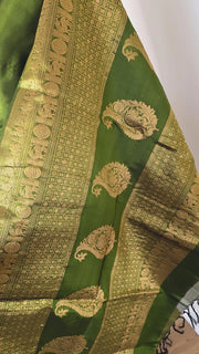 Apple Green Pure Handloom Silk Cotton