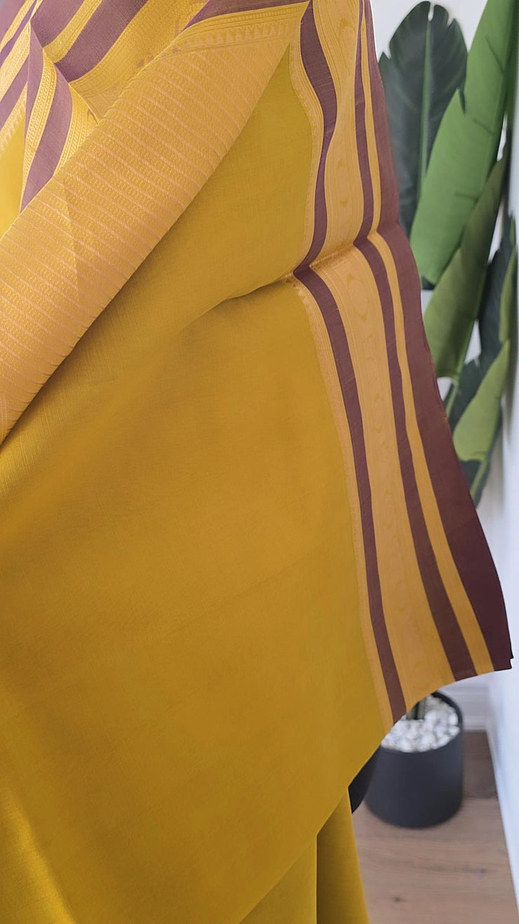 Turmeric Yellow Pure Handloom Silk Cotton